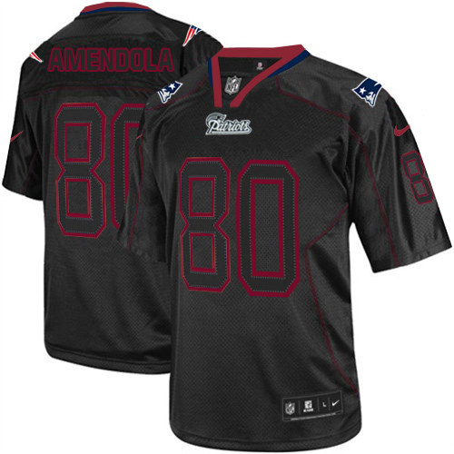 Nike Patriots #80 Danny Amendola Lights Out Black Men's Stitched NFL Elite Jersey - Click Image to Close